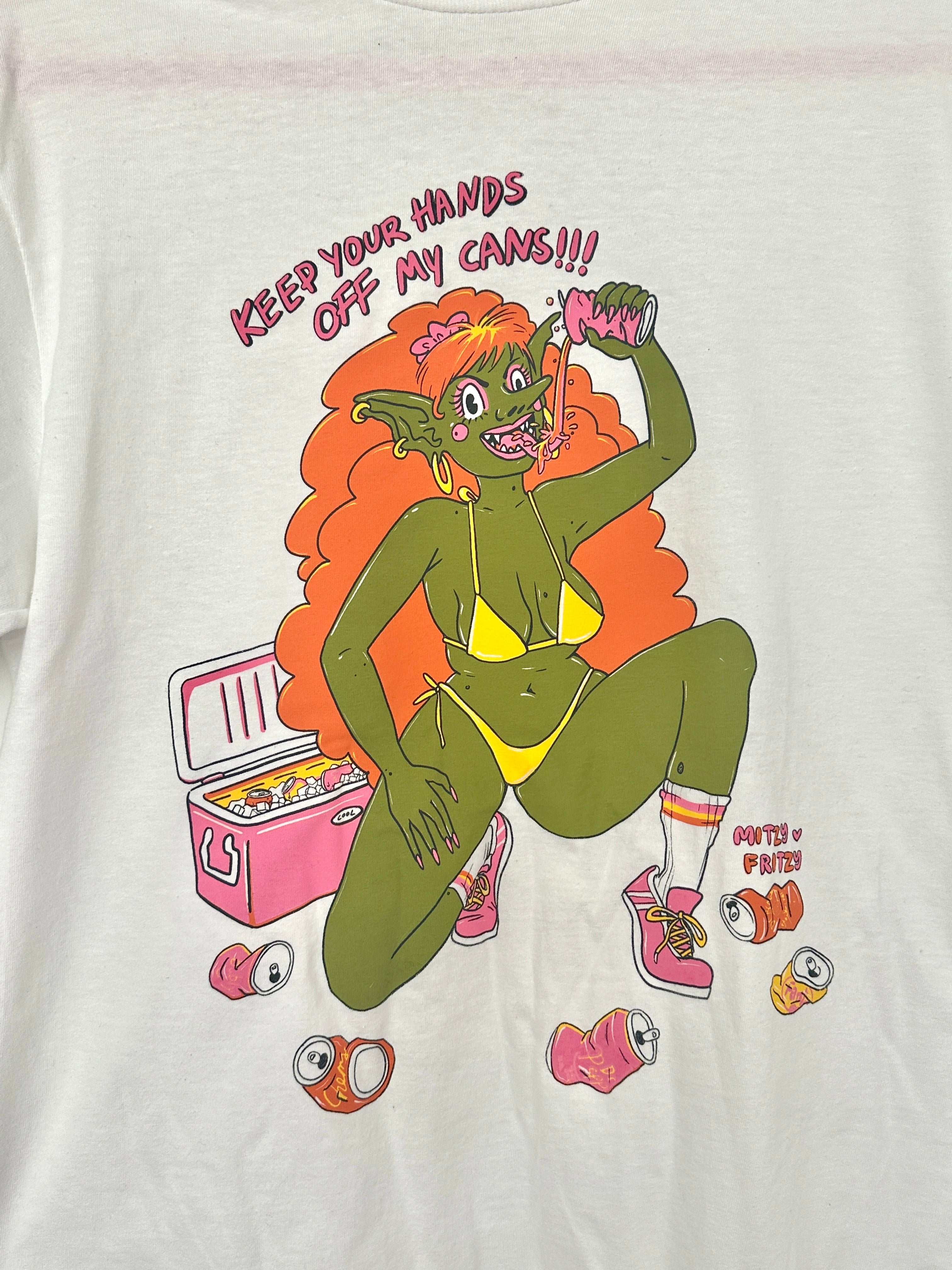 Keep Your Hands Off My Cans!” Goblin Shirt – Mitzy Fritzy